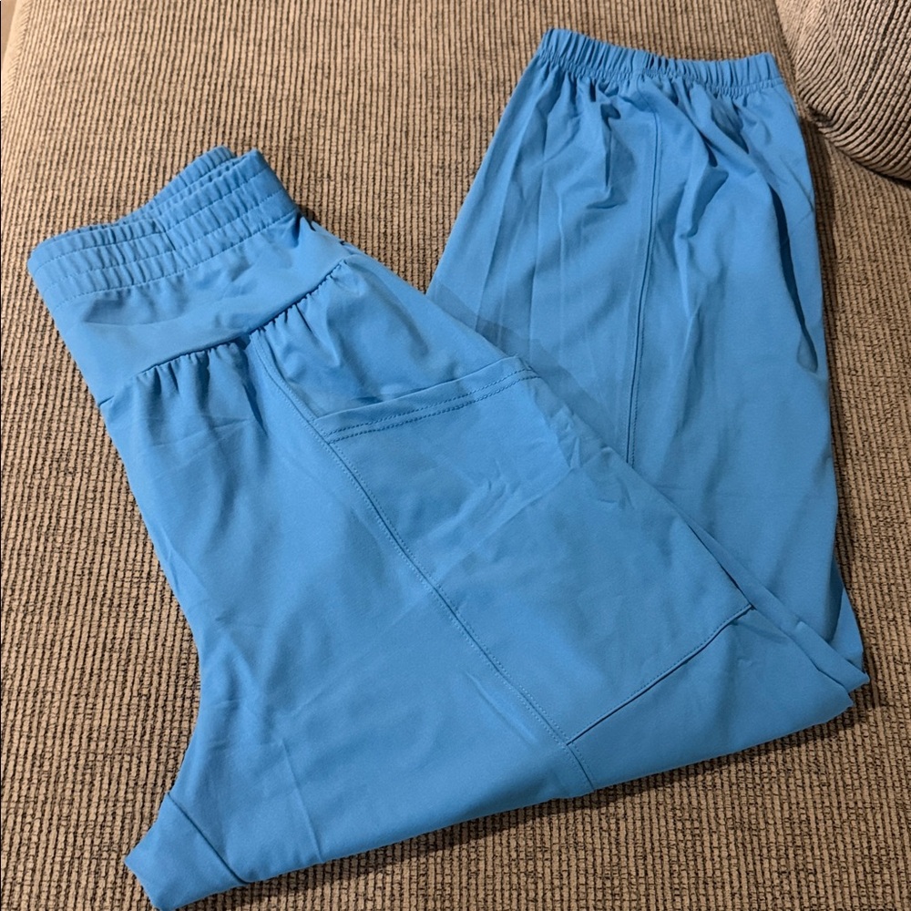 NWT Women's Blue Wide Yoga Harlem Jogger Baddie Comfy Super Cute Soft Stylish - Picture 2 of 6